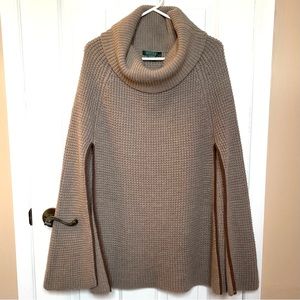Ralph Lauren Women’s Fall Turtleneck Wool Knit Poncho
